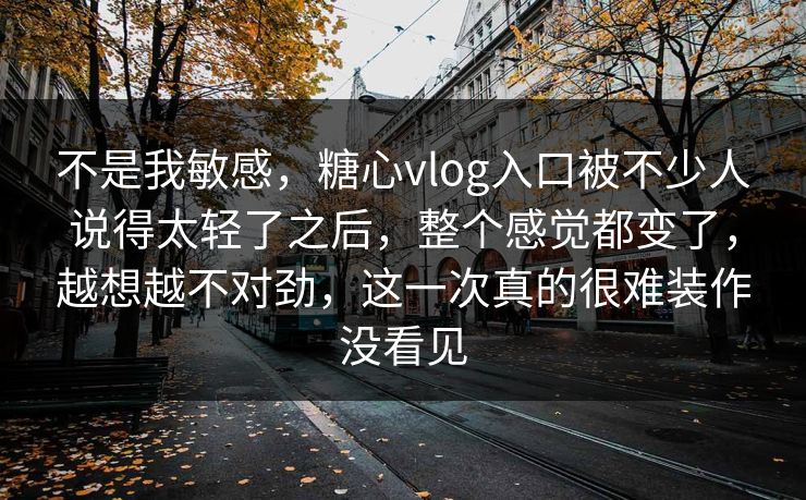 不是我敏感，糖心vlog入口被不少人说得太轻了之后，整个感觉都变了，越想越不对劲，这一次真的很难装作没看见