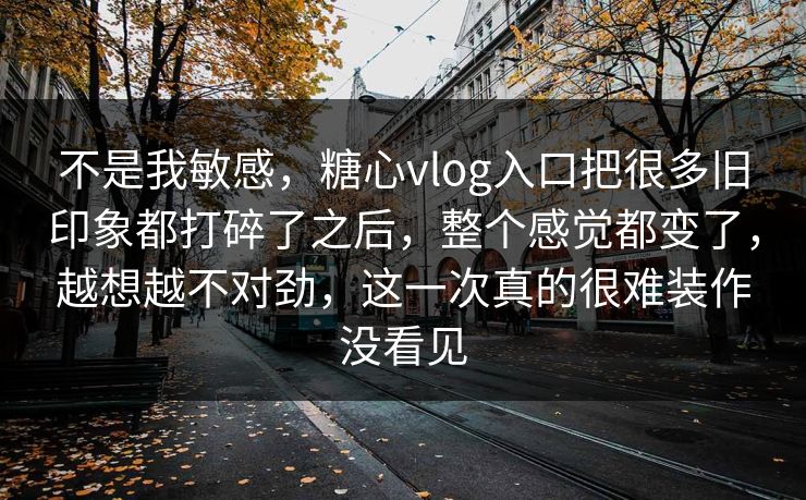 不是我敏感，糖心vlog入口把很多旧印象都打碎了之后，整个感觉都变了，越想越不对劲，这一次真的很难装作没看见