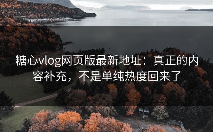 糖心vlog网页版最新地址：真正的内容补充，不是单纯热度回来了