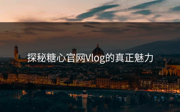 探秘糖心官网Vlog的真正魅力