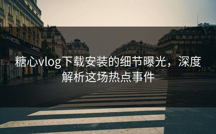 糖心vlog下载安装的细节曝光，深度解析这场热点事件