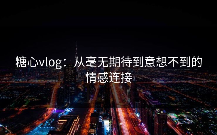 糖心vlog：从毫无期待到意想不到的情感连接
