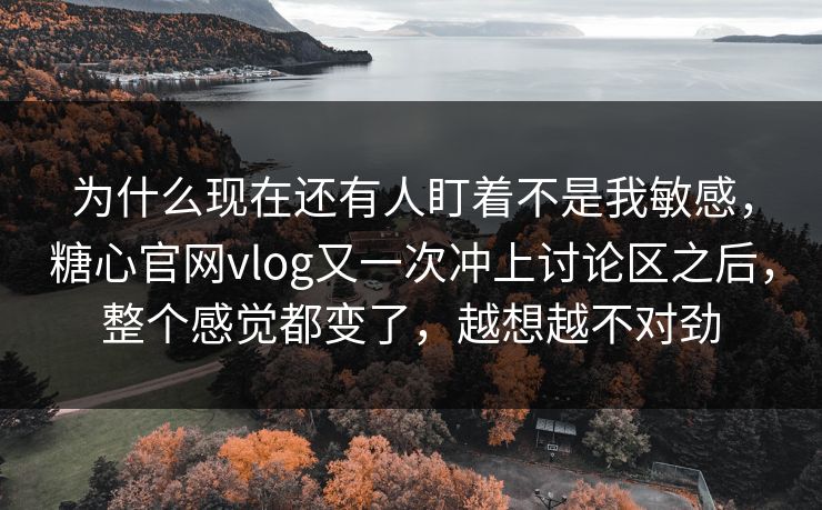 为什么现在还有人盯着不是我敏感，糖心官网vlog又一次冲上讨论区之后，整个感觉都变了，越想越不对劲